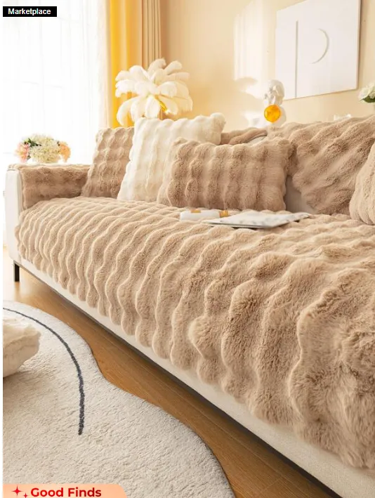 Winter rabbit fleece cushion