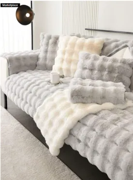 Winter rabbit fleece cushion