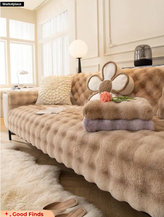 Winter rabbit fleece cushion