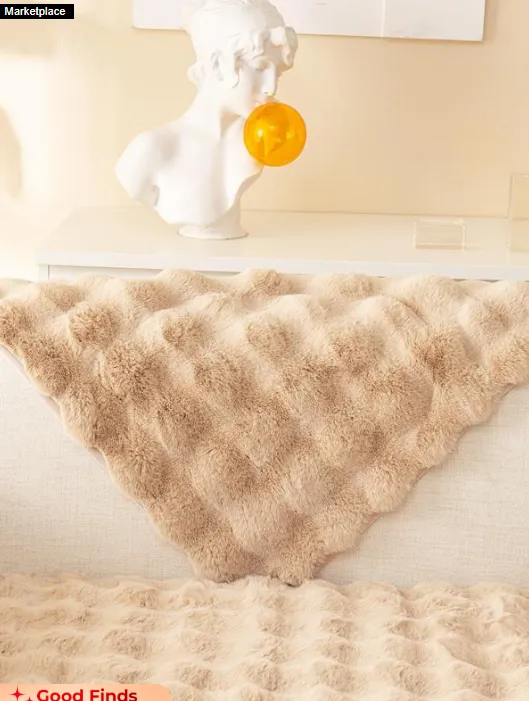 Winter rabbit fleece cushion