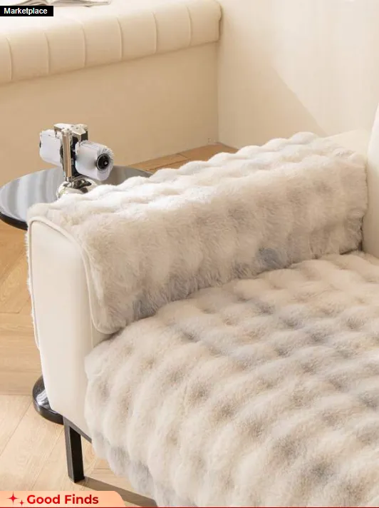 Winter rabbit fleece cushion