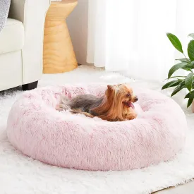 WNPETHOME Calming Dog Bed for Large Dogs, Anti-Anxiety Donut Pet Bed, Fluffy Faux Fur Plush Pet BedsWarming Cozy Soft Round Lagre Dog Bed for Large Jumbo Dogs, Cat Cuddler Cushion Bed